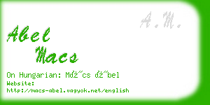 abel macs business card